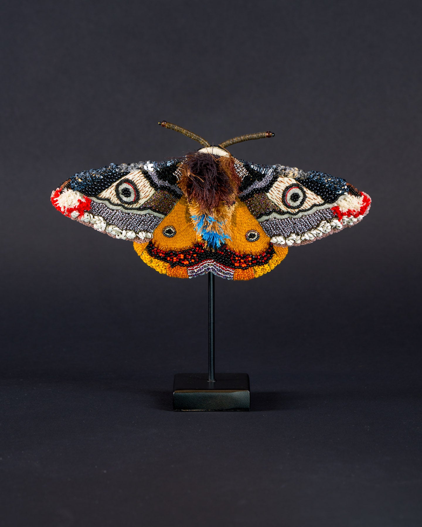 Mosaic Moth Beaded Sculpture