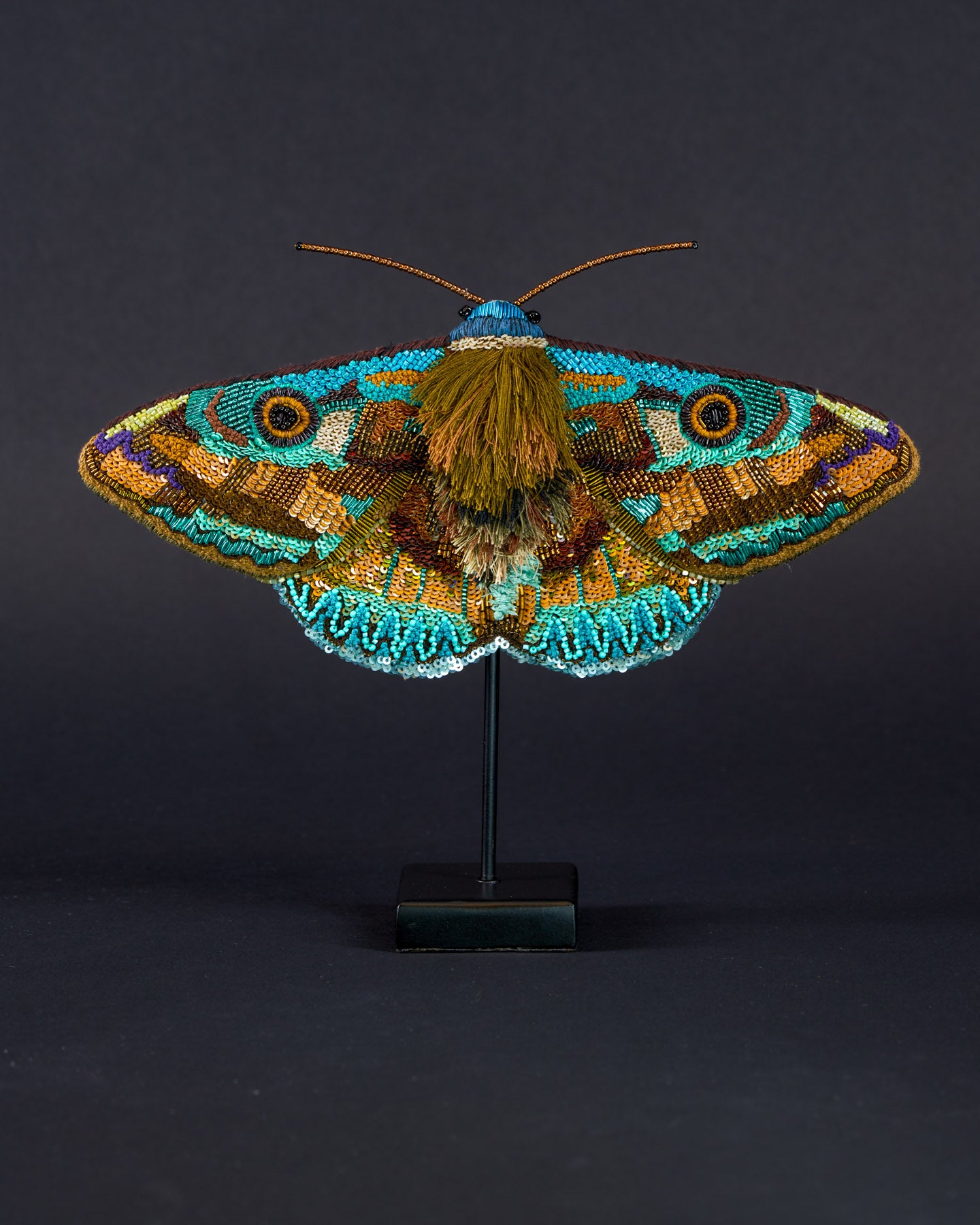 Donuca Moth Beaded Sculpture