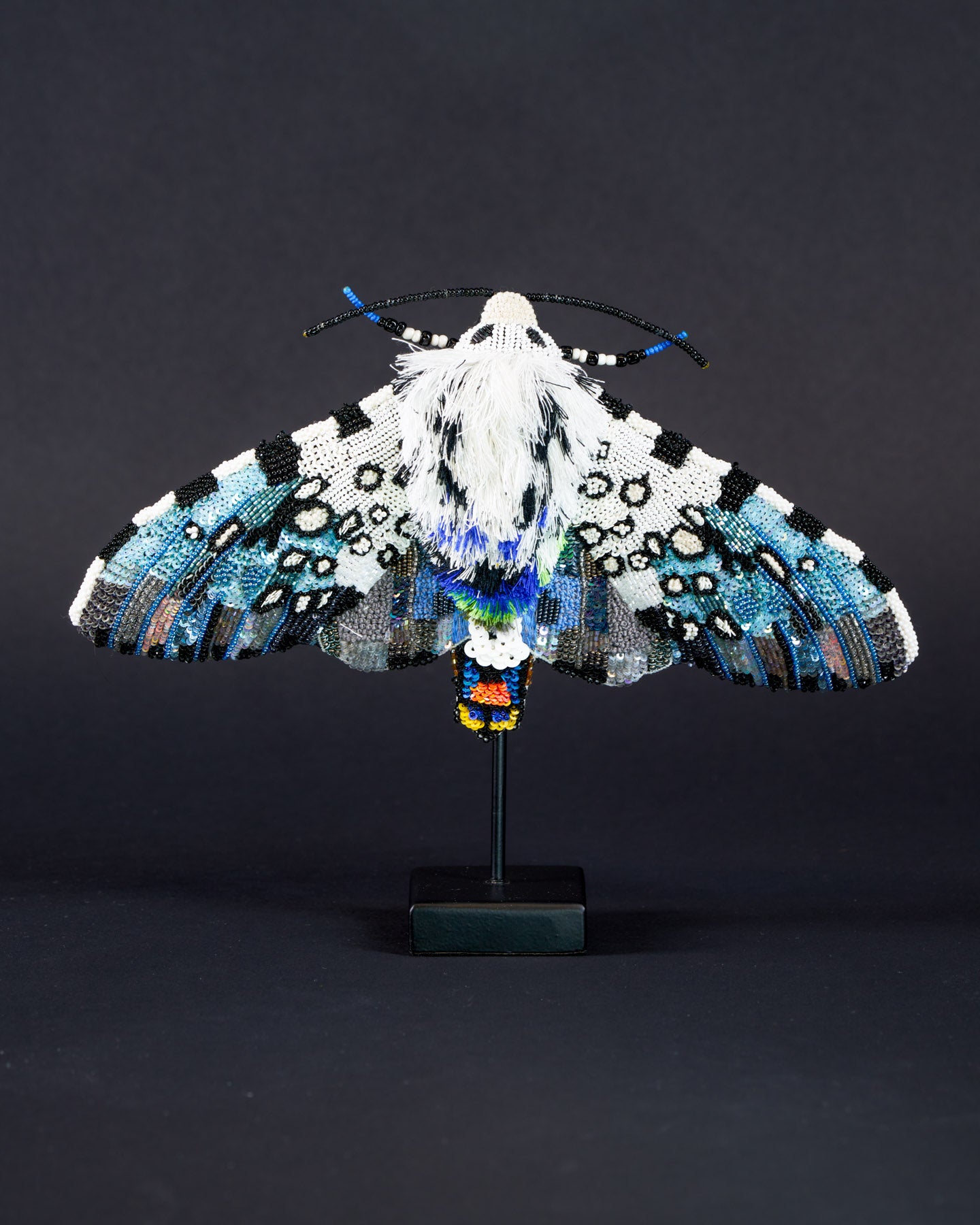 Carolina Sphinx Moth Beaded Sculpture