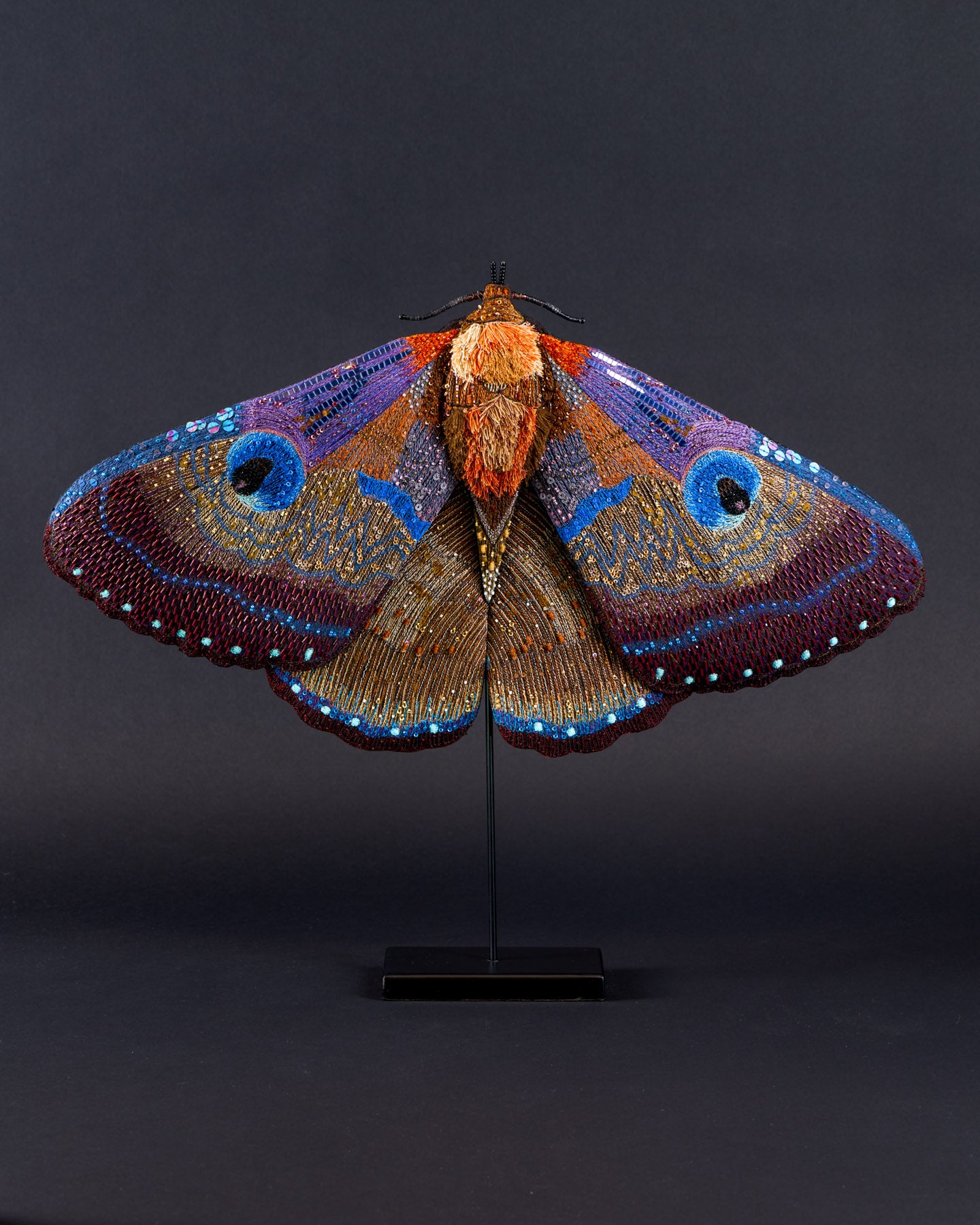 Giant Silk Moth Beaded Sculpture