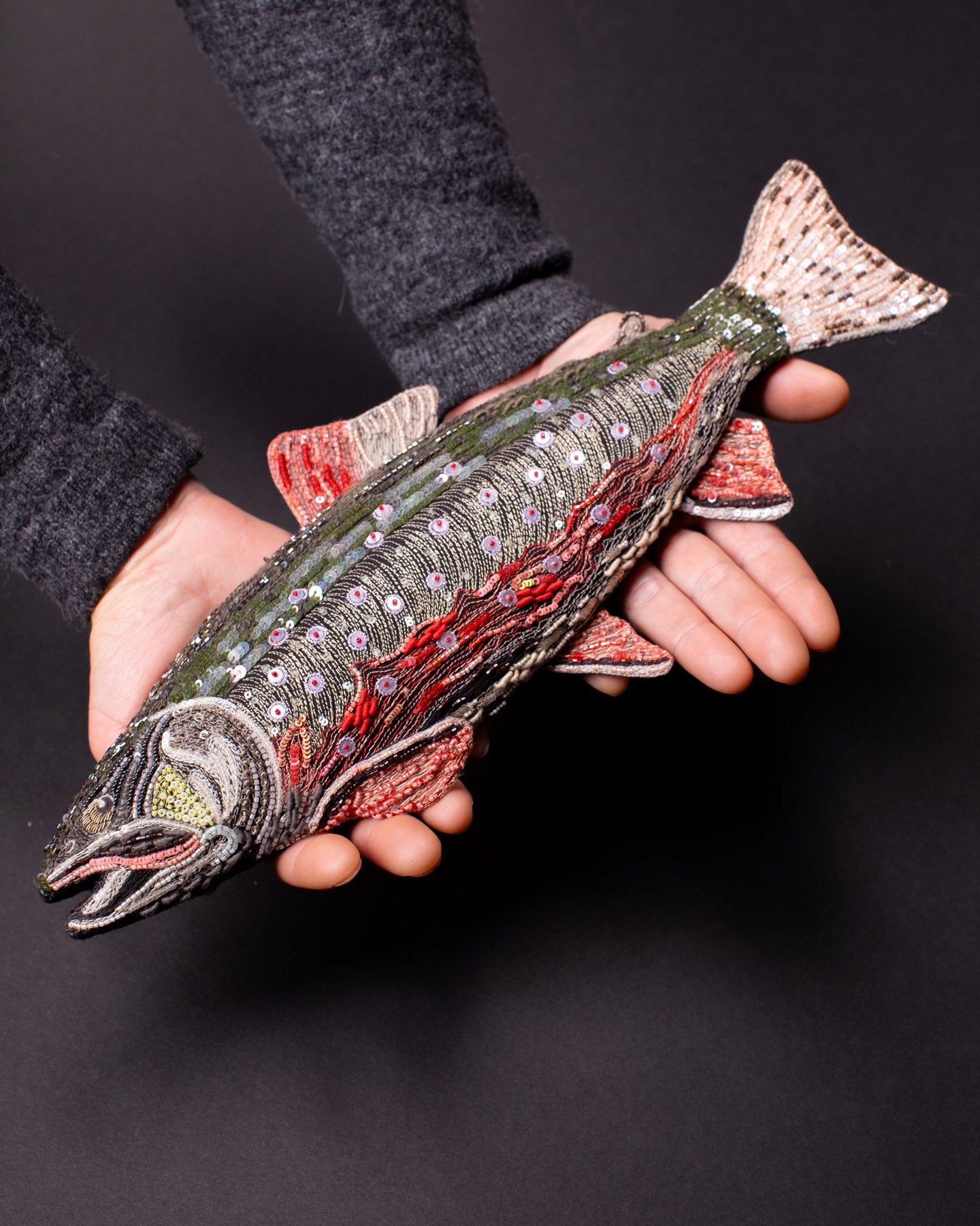 Brook Trout Beaded Sculpture