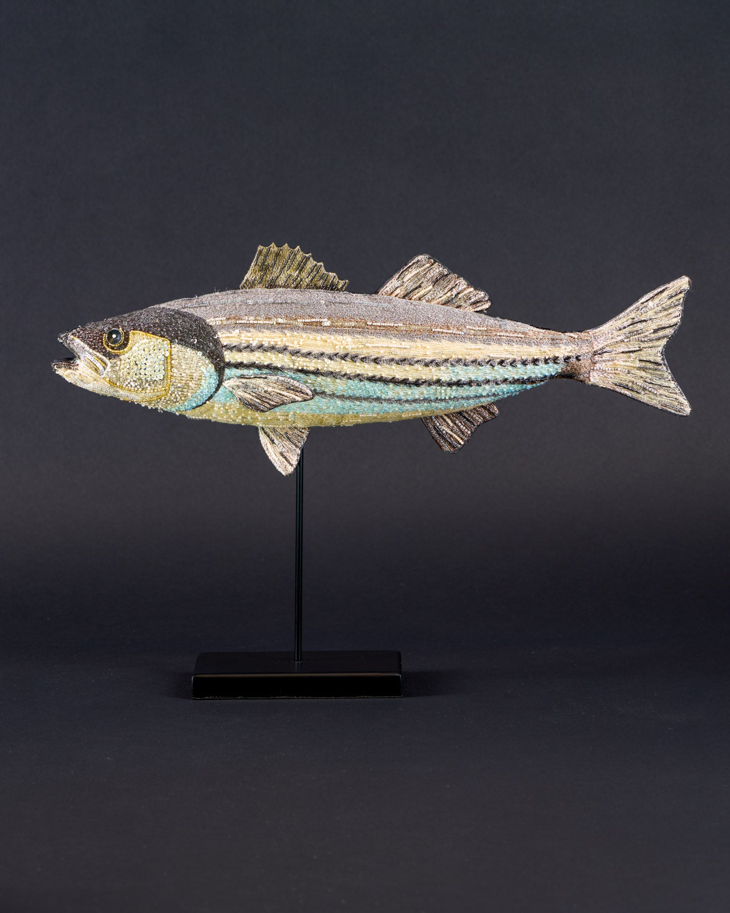 Striped Bass Beaded Sculpture