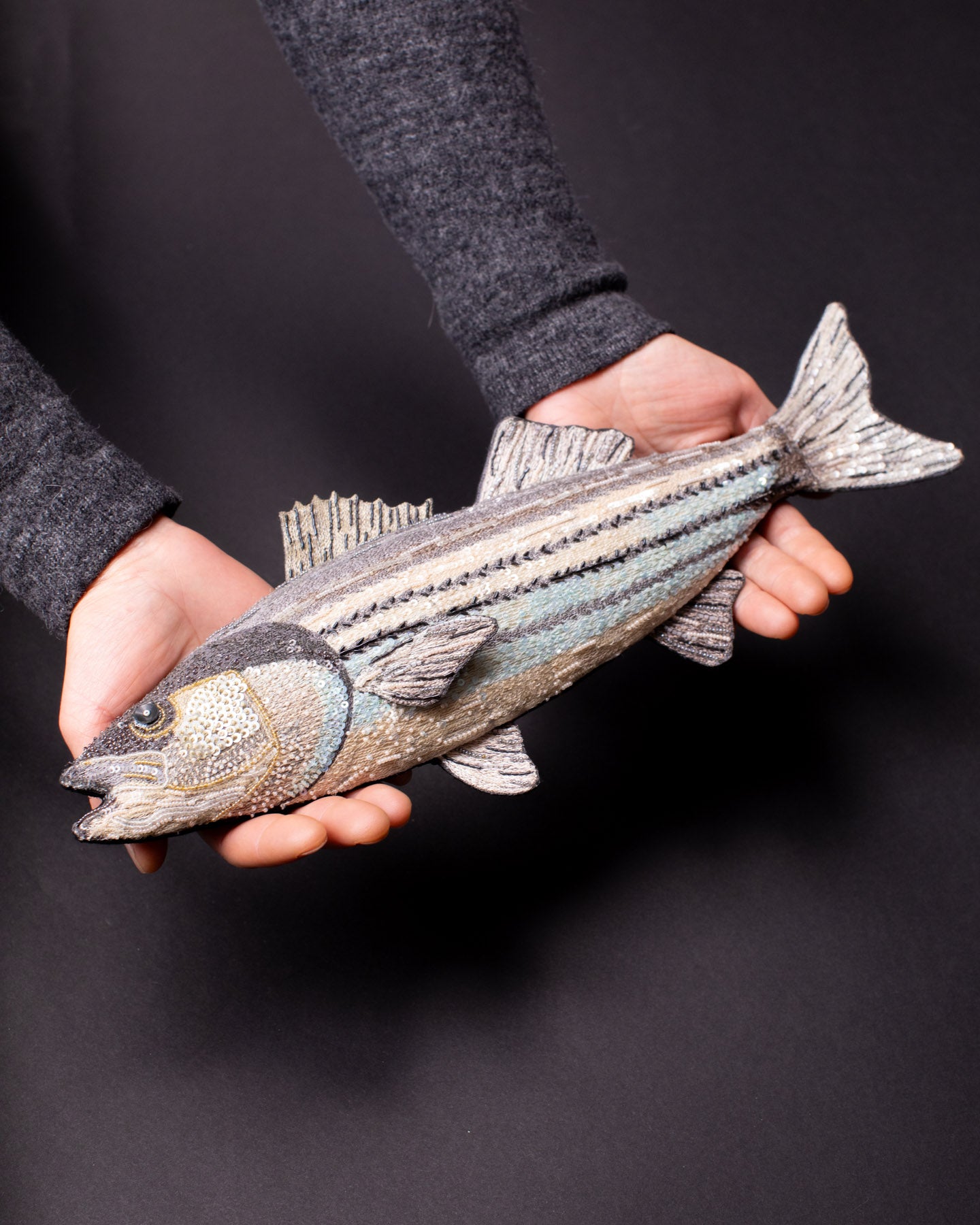 Striped Bass Beaded Sculpture