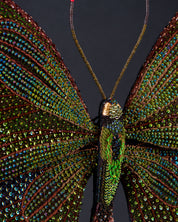 Green Peacock Butterfly Beaded Sculpture