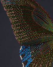 Green Peacock Butterfly Beaded Sculpture