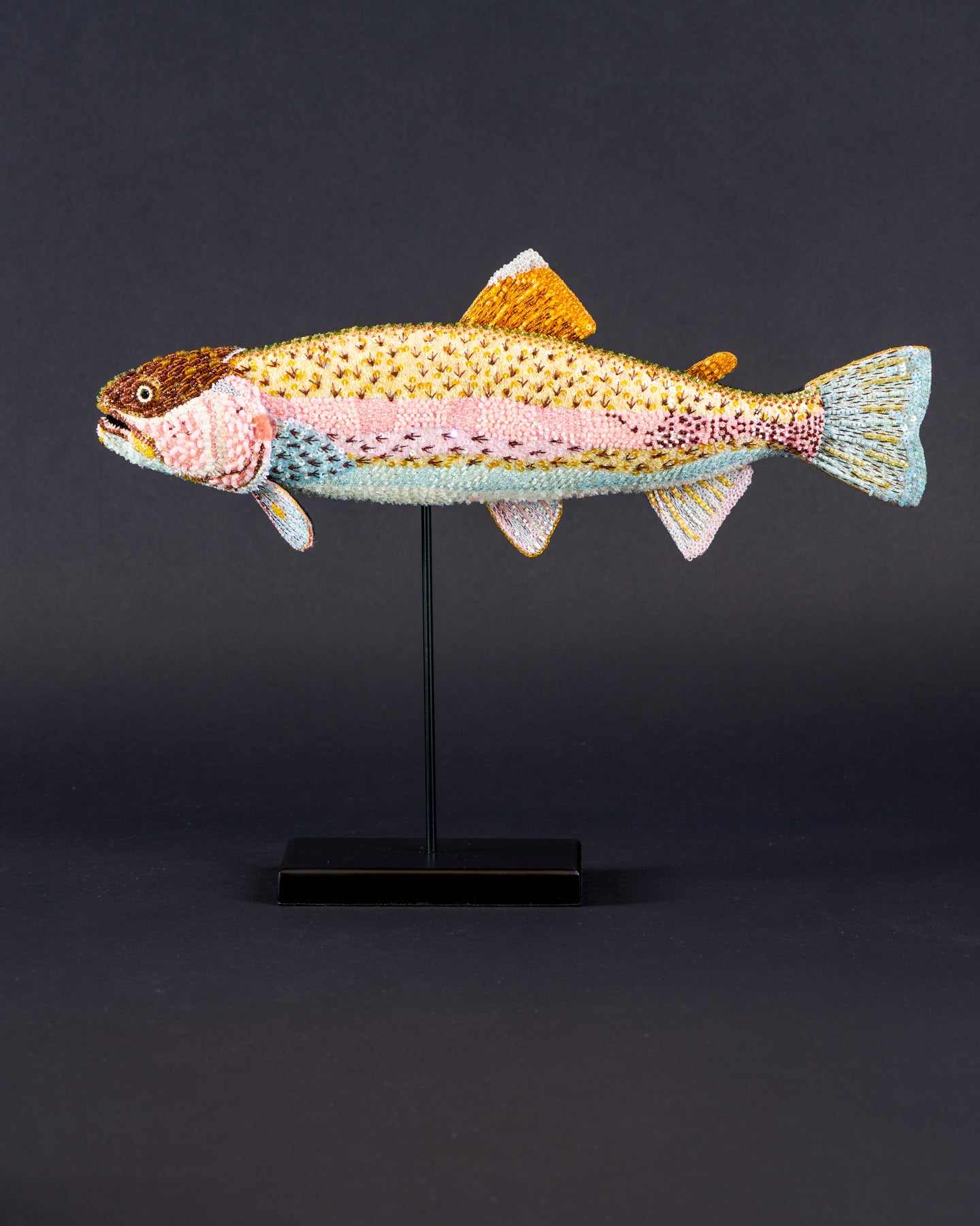 Rainbow Trout Beaded Sculpture