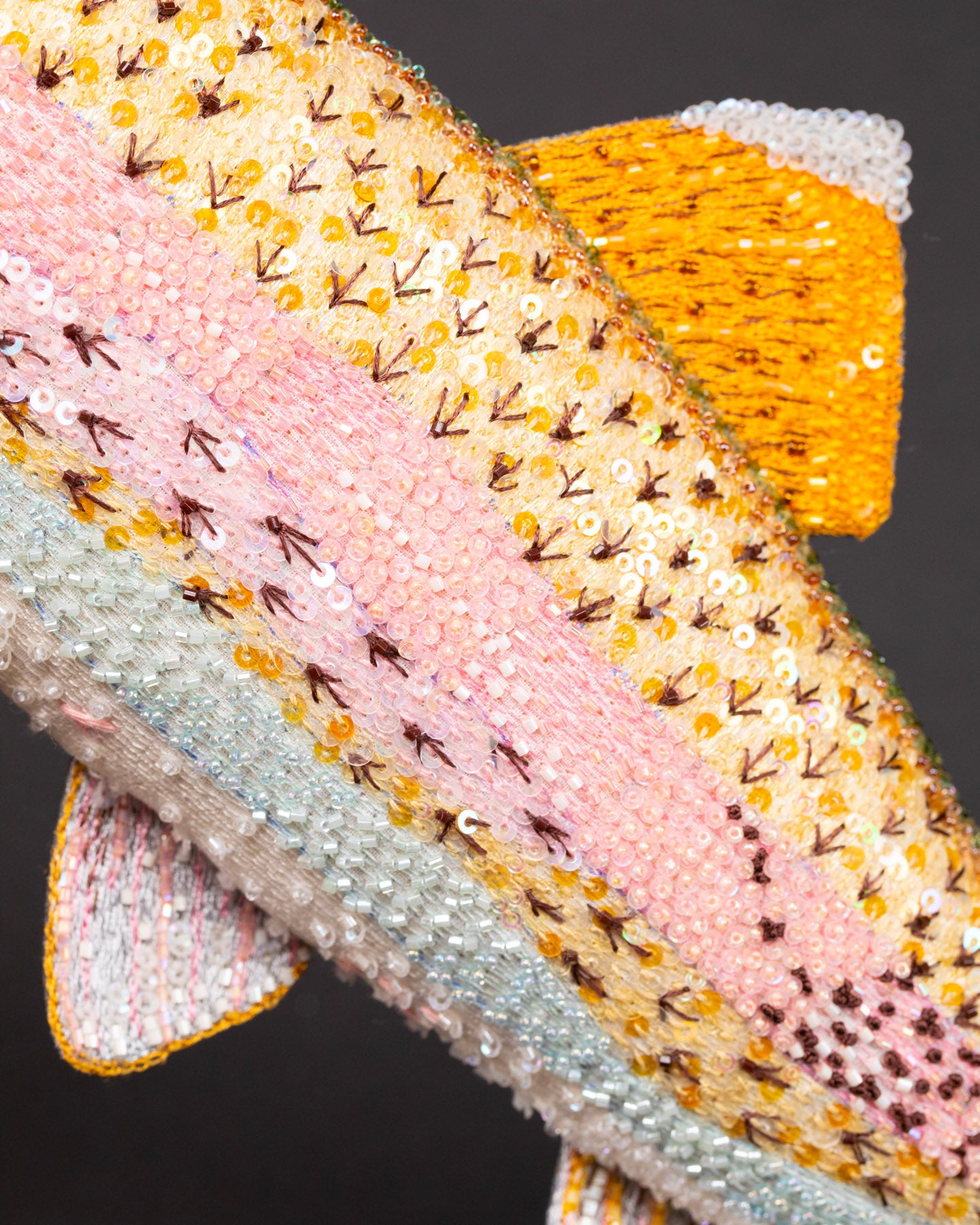 Rainbow Trout Beaded Sculpture