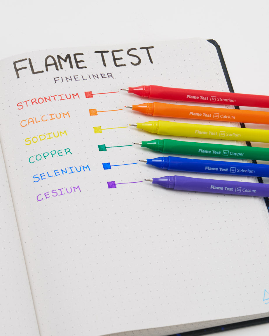 Flame Test Fineliner Pens (Pack of 6)