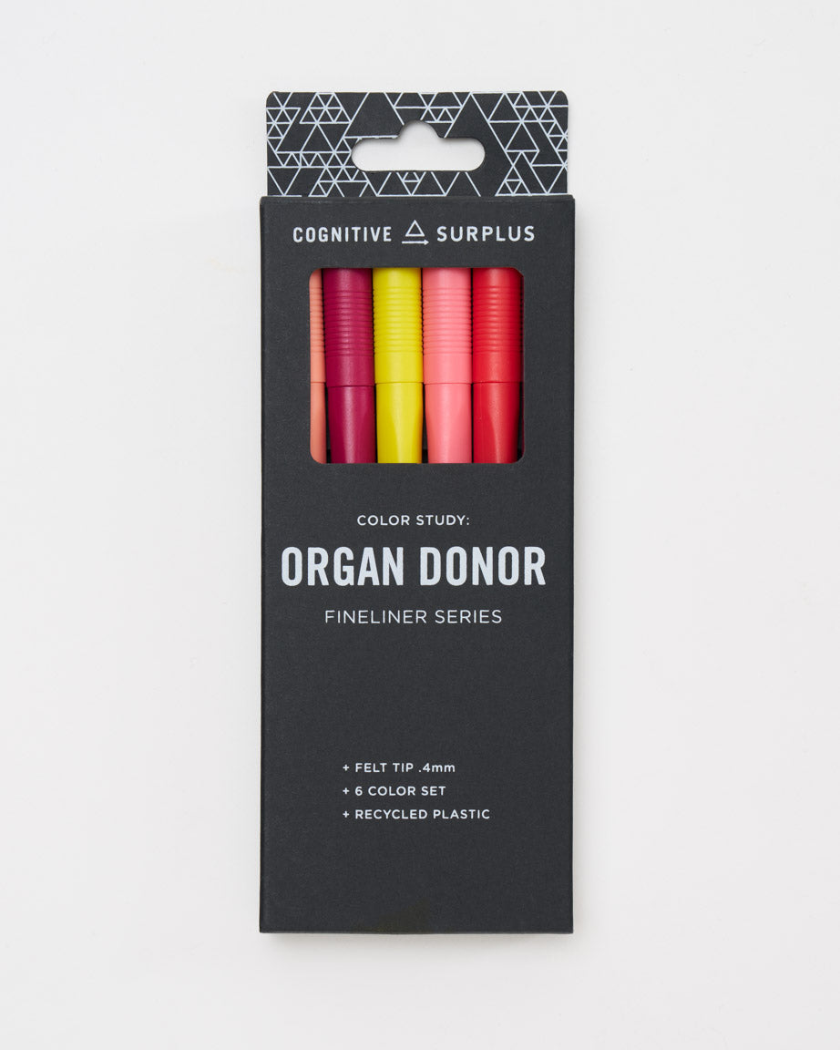 Organ Donor Fineliner Pens (Pack of 6)