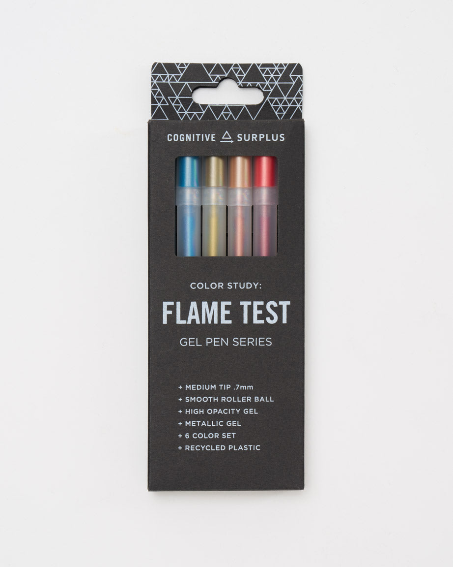 Flame Test High-Opacity Metallic Gel Pens (Pack of 6)