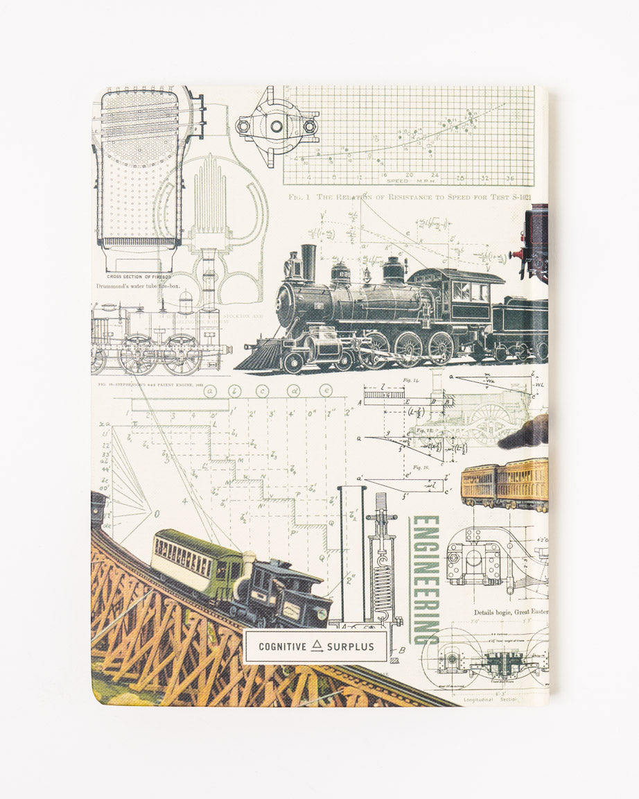 Train Science Hardcover Notebook - Lined / Grid