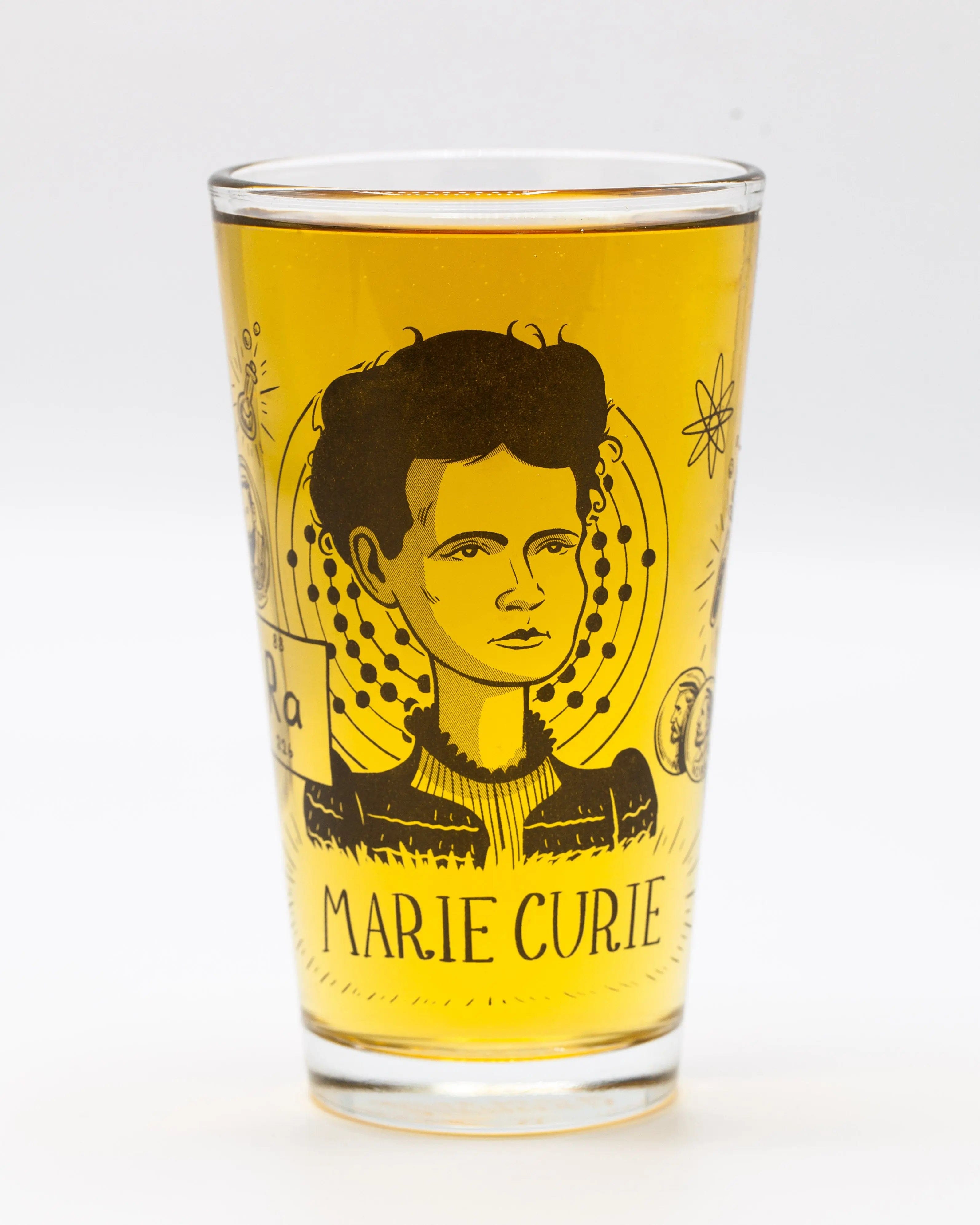 Marie Curie Pint Glass Cognitive Surplus