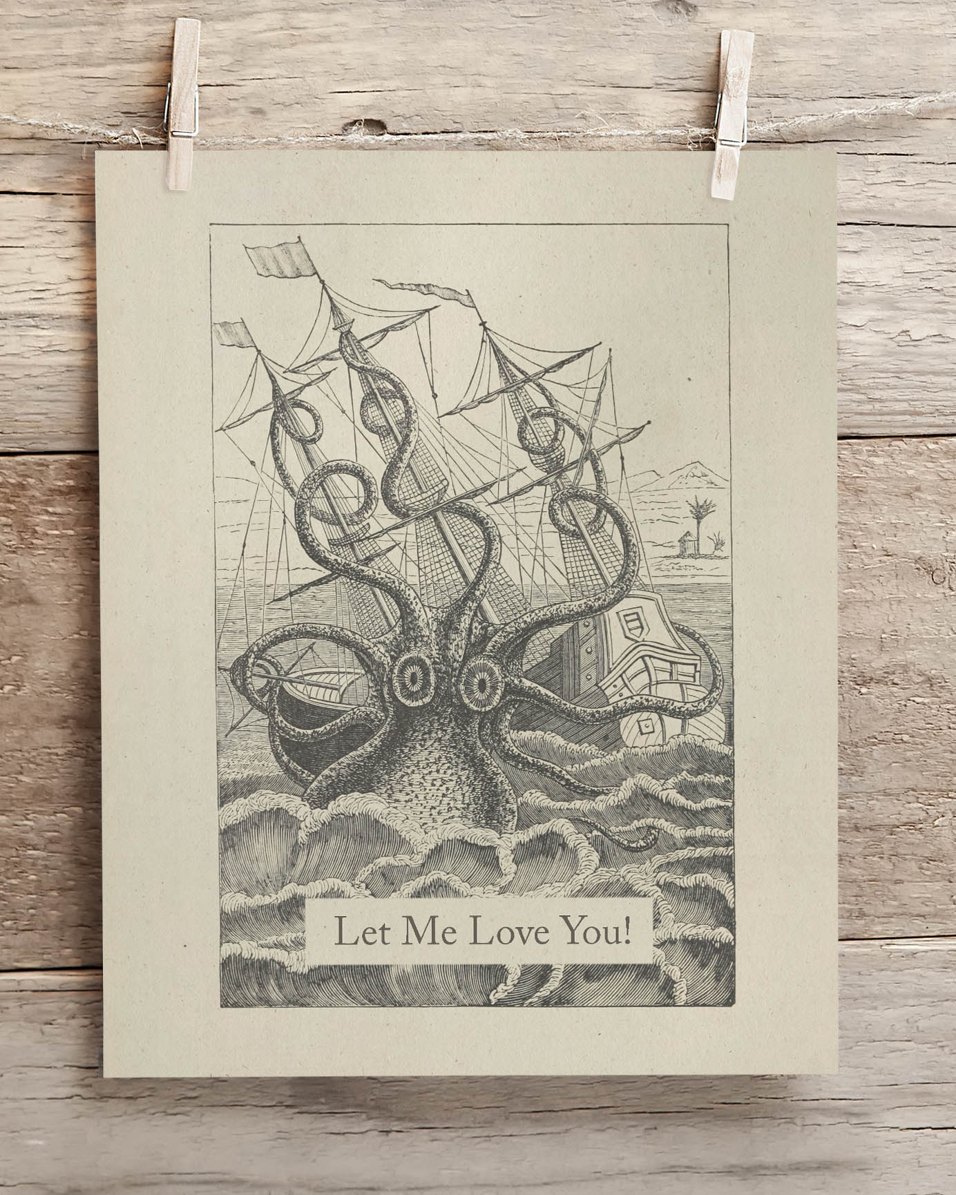 Let Me Love You Octopus Museum Print