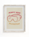 Always wear protection Cognitive Surplus framed art print.