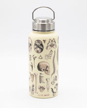 A Skeleton 32 oz Steel Bottle with skulls and bones on it by Cognitive Surplus.
