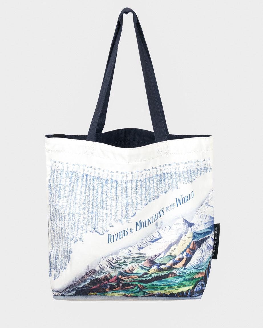 Rivers & Mountains Canvas Shoulder Tote