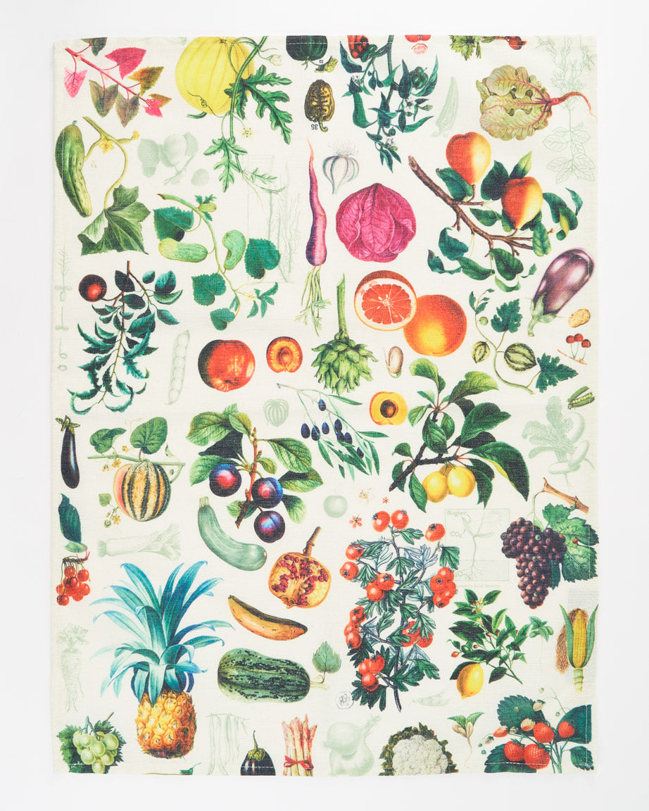 Fruit & Vegetables Printed Tea Towel | Cognitive Surplus