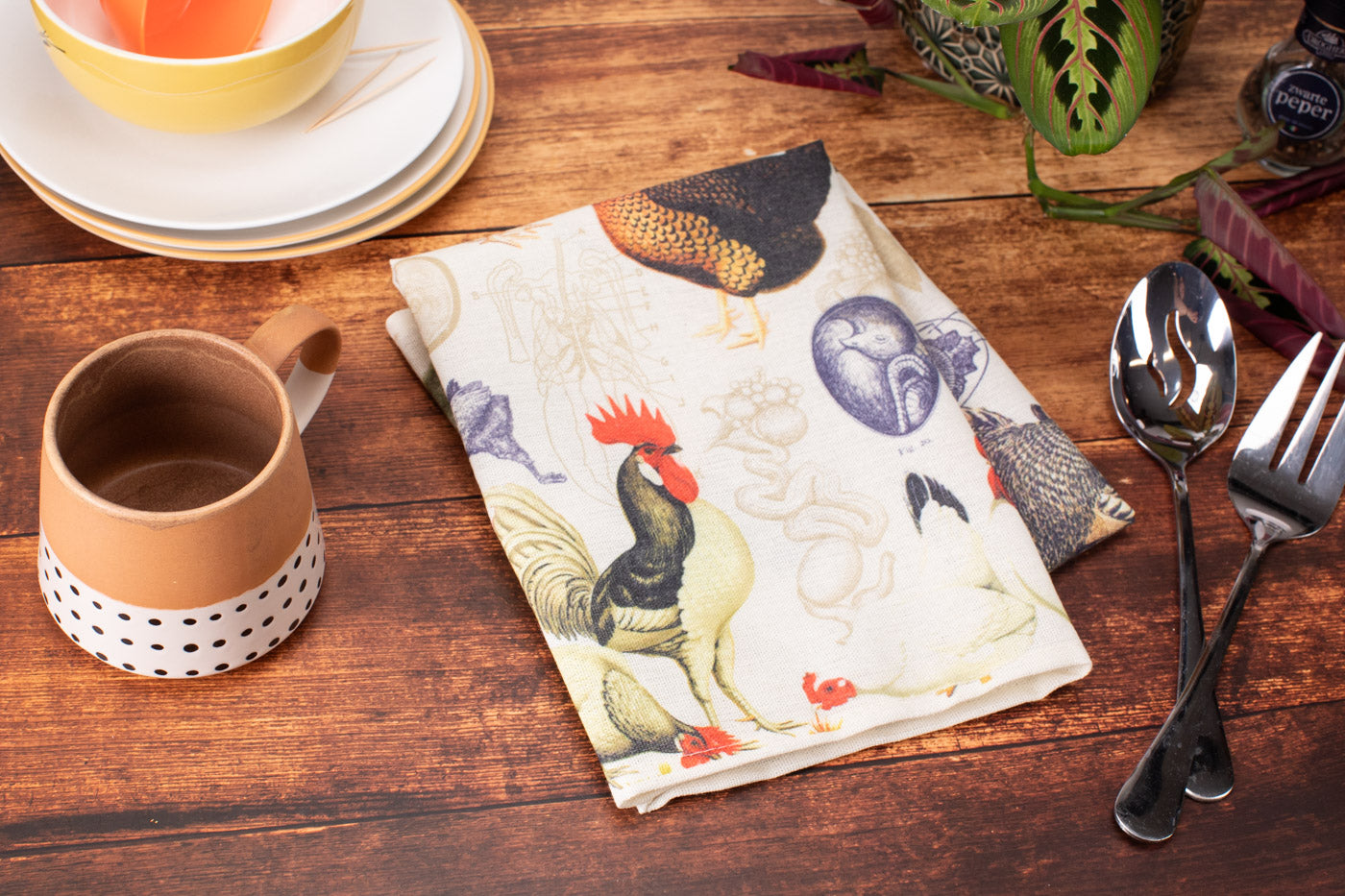 Hens & Chickens Tea Towel