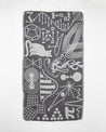 A black and white Equations That Changed the World Turkish Towel with drawings on it by Cognitive Surplus.