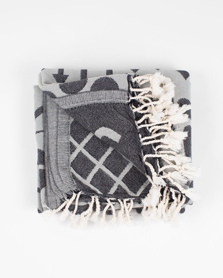 A black and white Equations That Changed the World Turkish Towel with fringes by Cognitive Surplus.