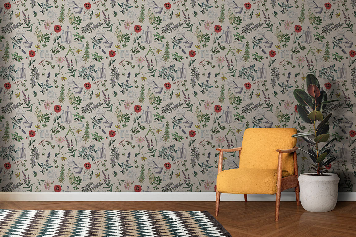 Botanical Pharmacy Wallpaper