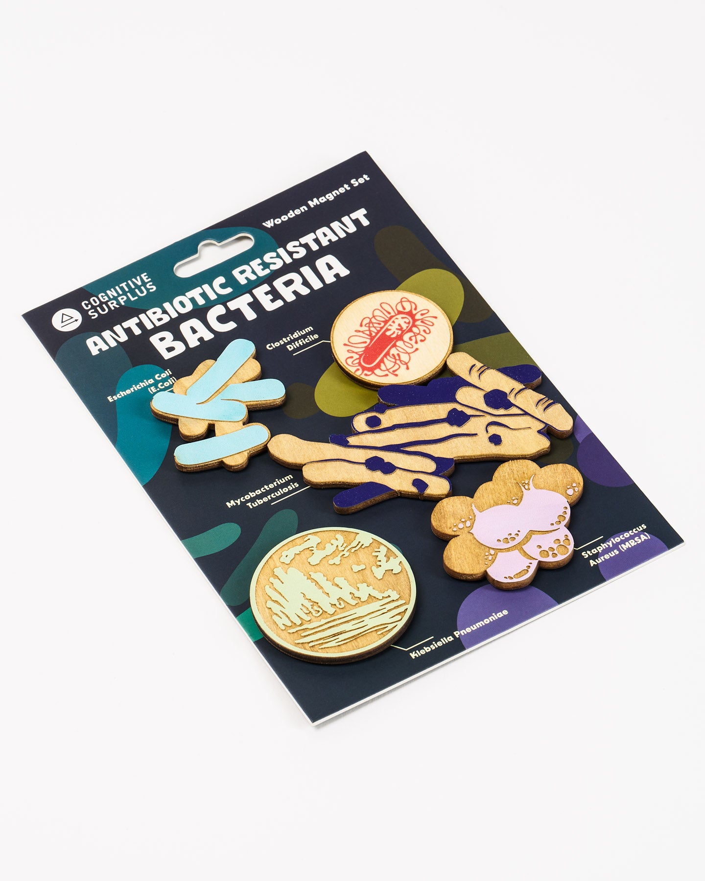 Antibiotic Resistant Bacteria Wooden Magnet Set