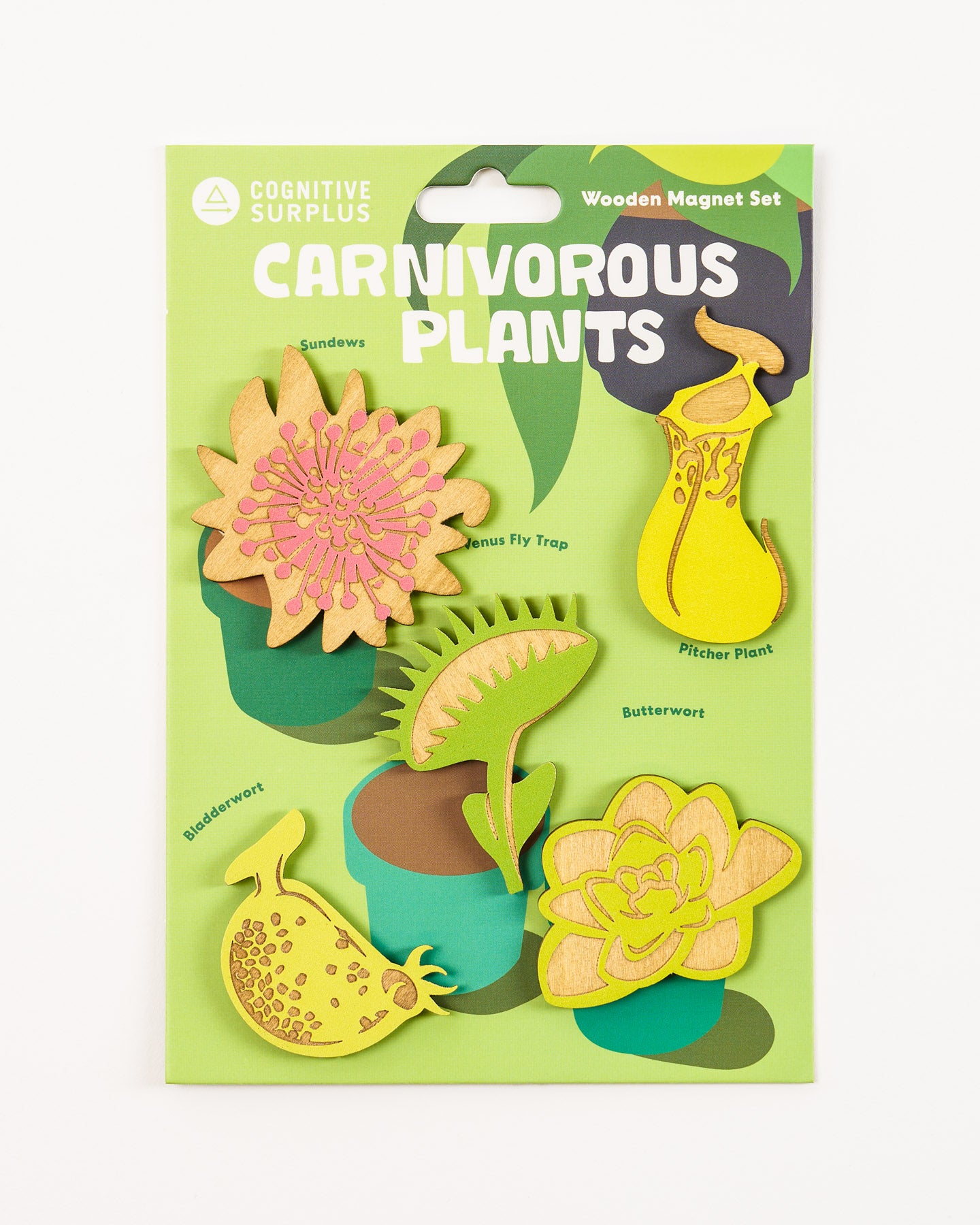 Carnivorous Plants Wooden Magnet Set