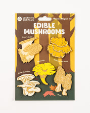 Edible Mushrooms Wooden Magnet Set