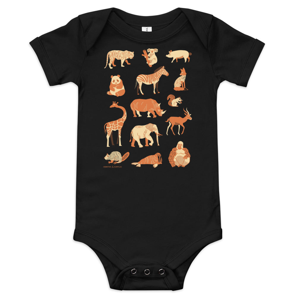 Retro Mammals Baby Bodysuit