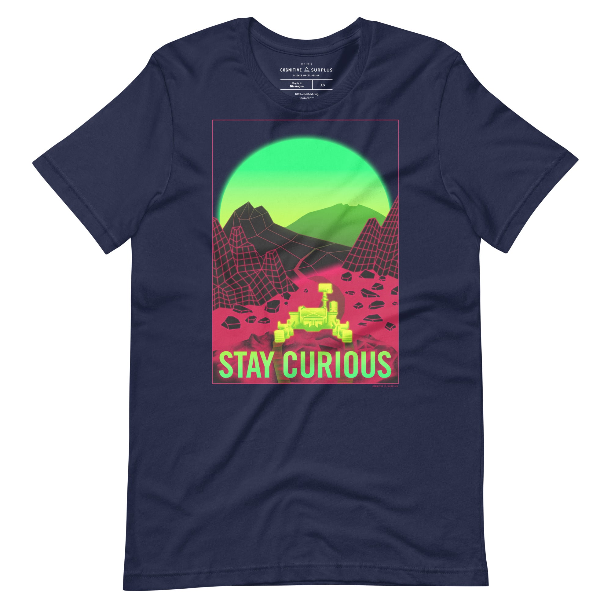 Stay Curious - Vaporwave Mars Rover Graphic Tee