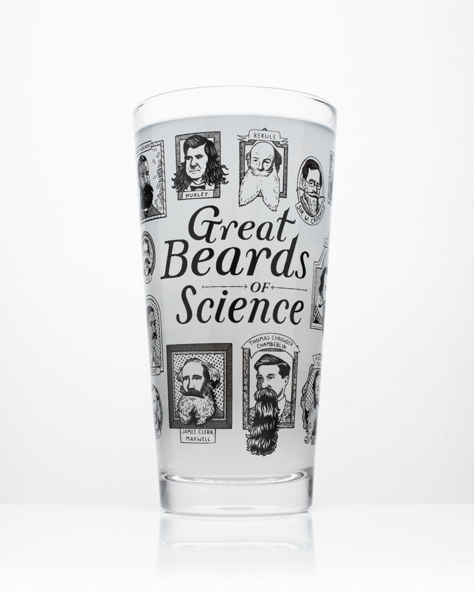 Cognitive Surplus SECONDS: Great Beards of Science Beer Glass (12 oz) pint glass.