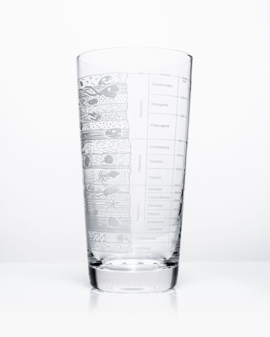 A Stratigraphy Core Sample Beer Glass (12 oz) with a diagram on it by Cognitive Surplus.