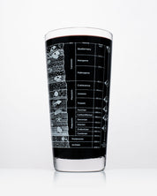 A Stratigraphy Core Sample Beer Glass (12 oz) with a black liquid from Cognitive Surplus.