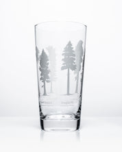 Cognitive Surplus Forest Giants Beer Glass (12 oz) in Yosemite national park design.