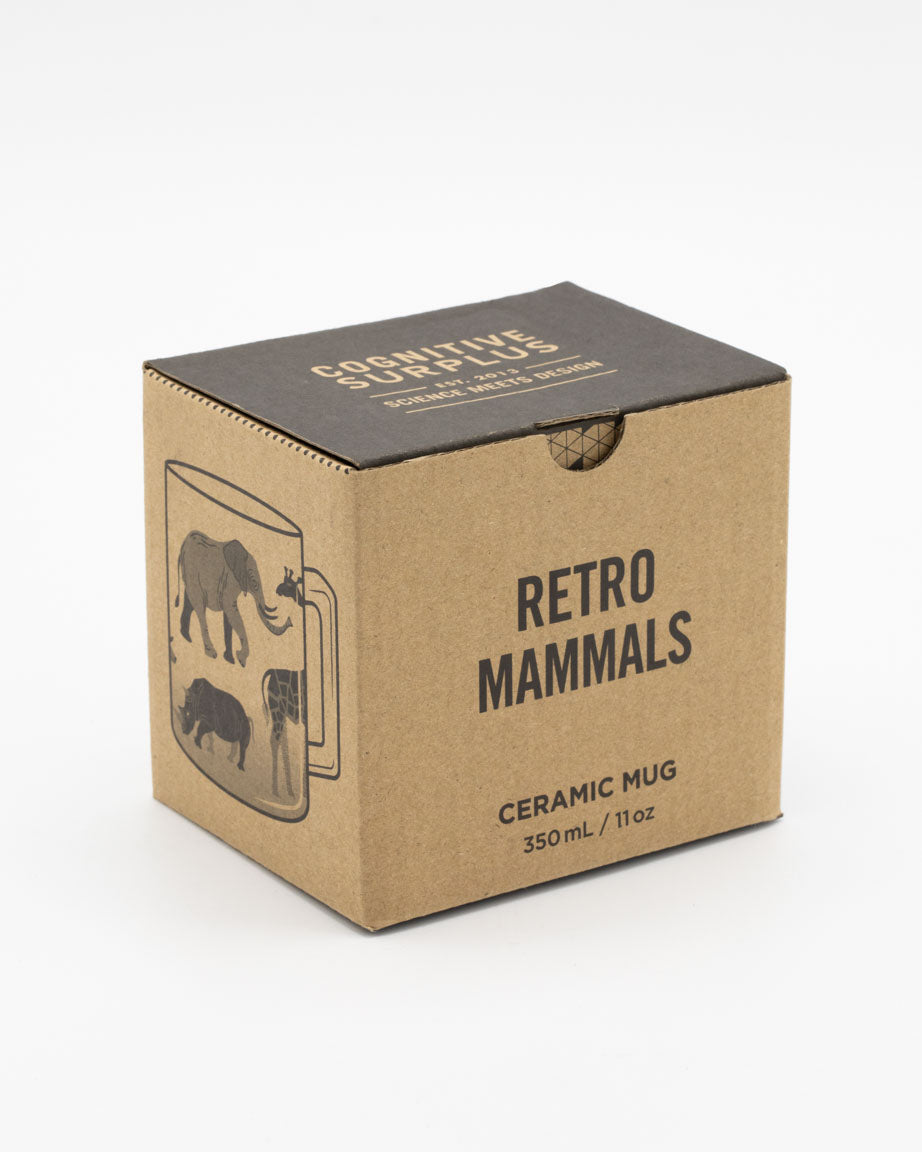 Cognitive Surplus Retro Mammals 11 oz Ceramic Mug.