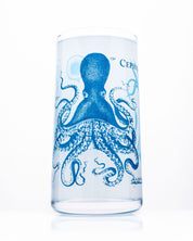 A Monsters of the Deep: Cephalopods Drinking Glass by Cognitive Surplus with an octopus on it.