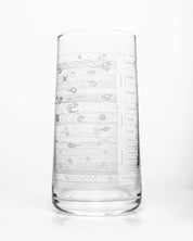 A Stratigraphy Core Sample Drinking Glass from Cognitive Surplus with a pattern on it.