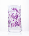 A Vintage Science Drinking Glassware Set of 7 with a skull and flowers on it from Cognitive Surplus.