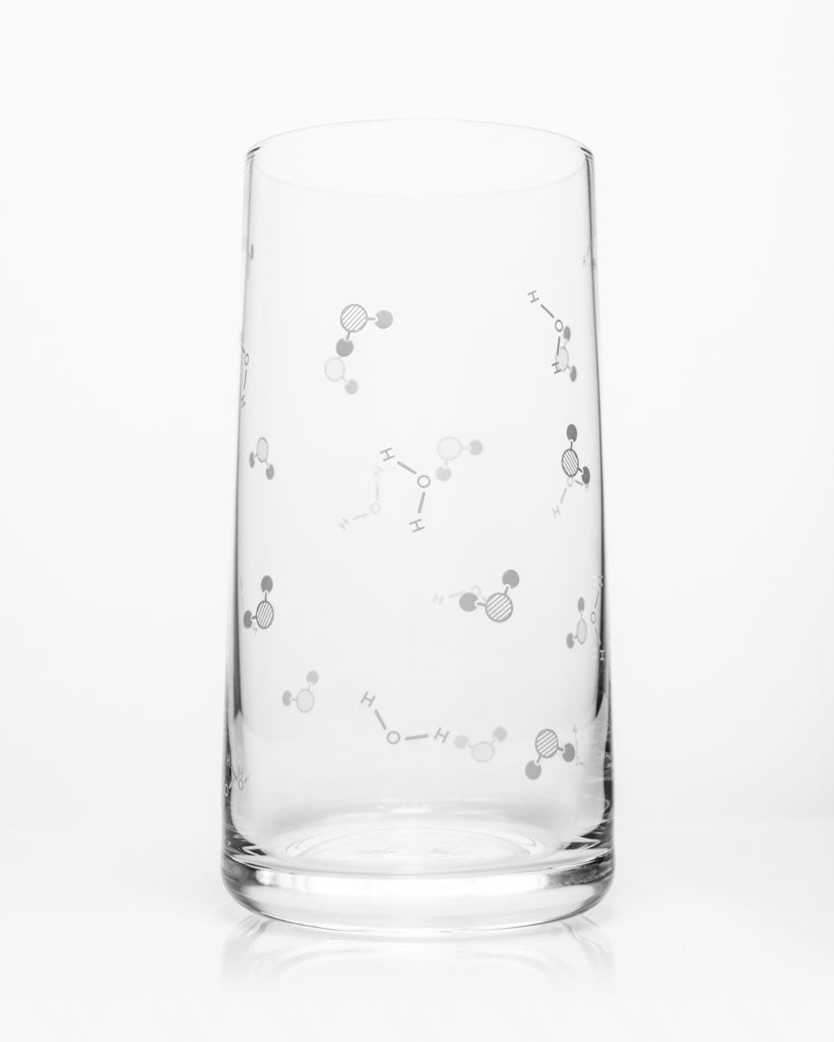A Water Chemistry Drinking Glass with a design on it from Cognitive Surplus.