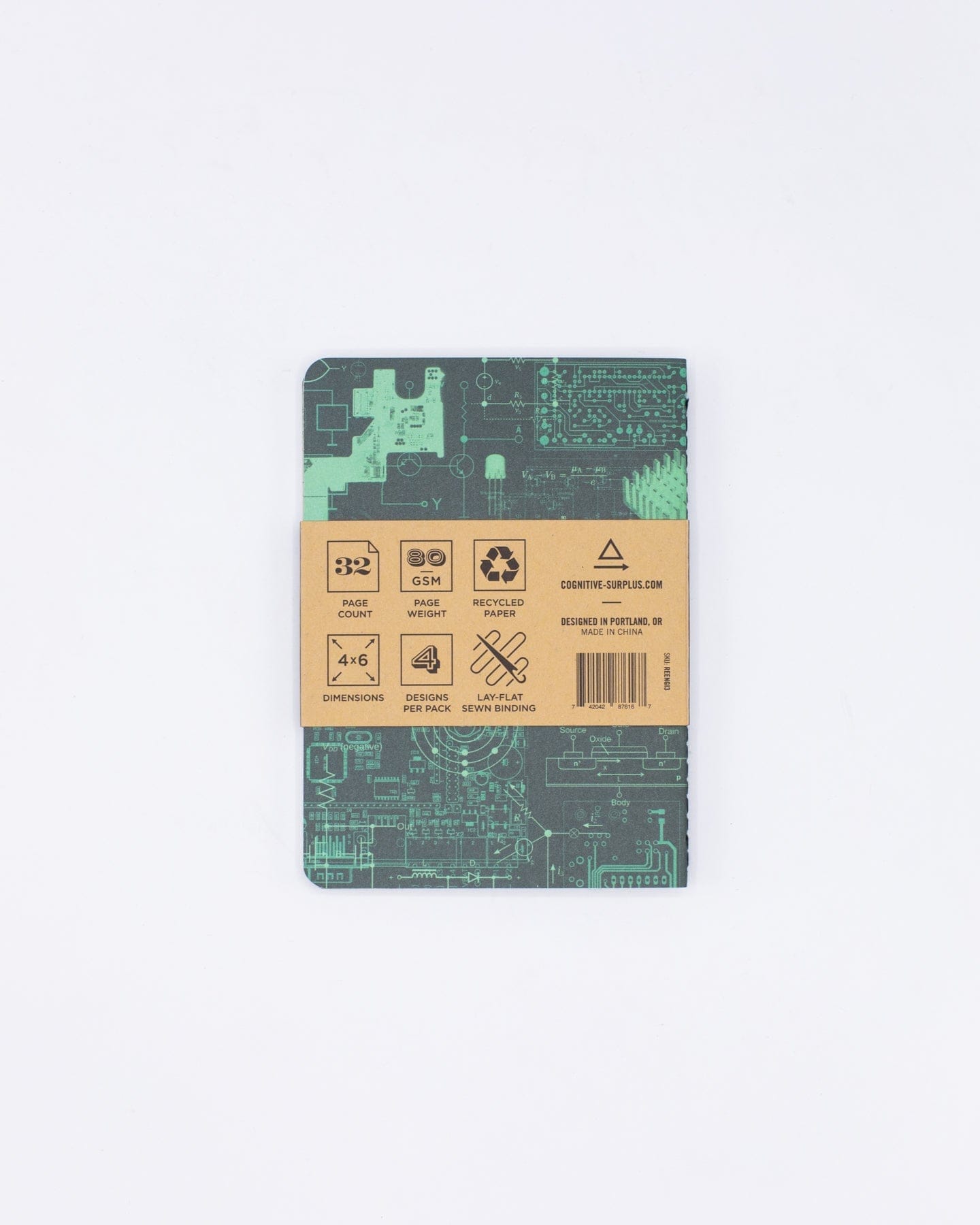 Engineering Plate 3 Pocket Notebooks 4-pack Cognitive Surplus