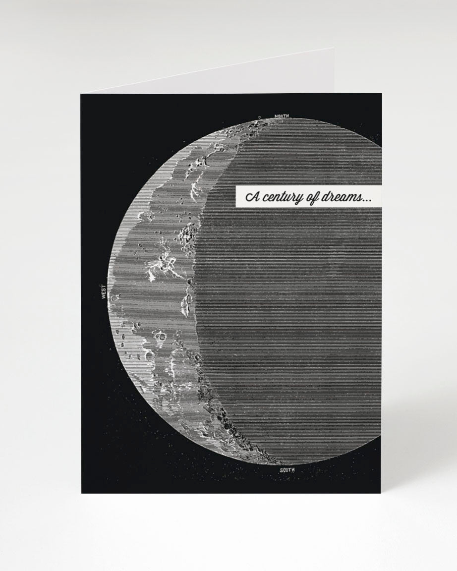 A Cognitive Surplus Century of Dreams Greeting Card with an image of the moon.