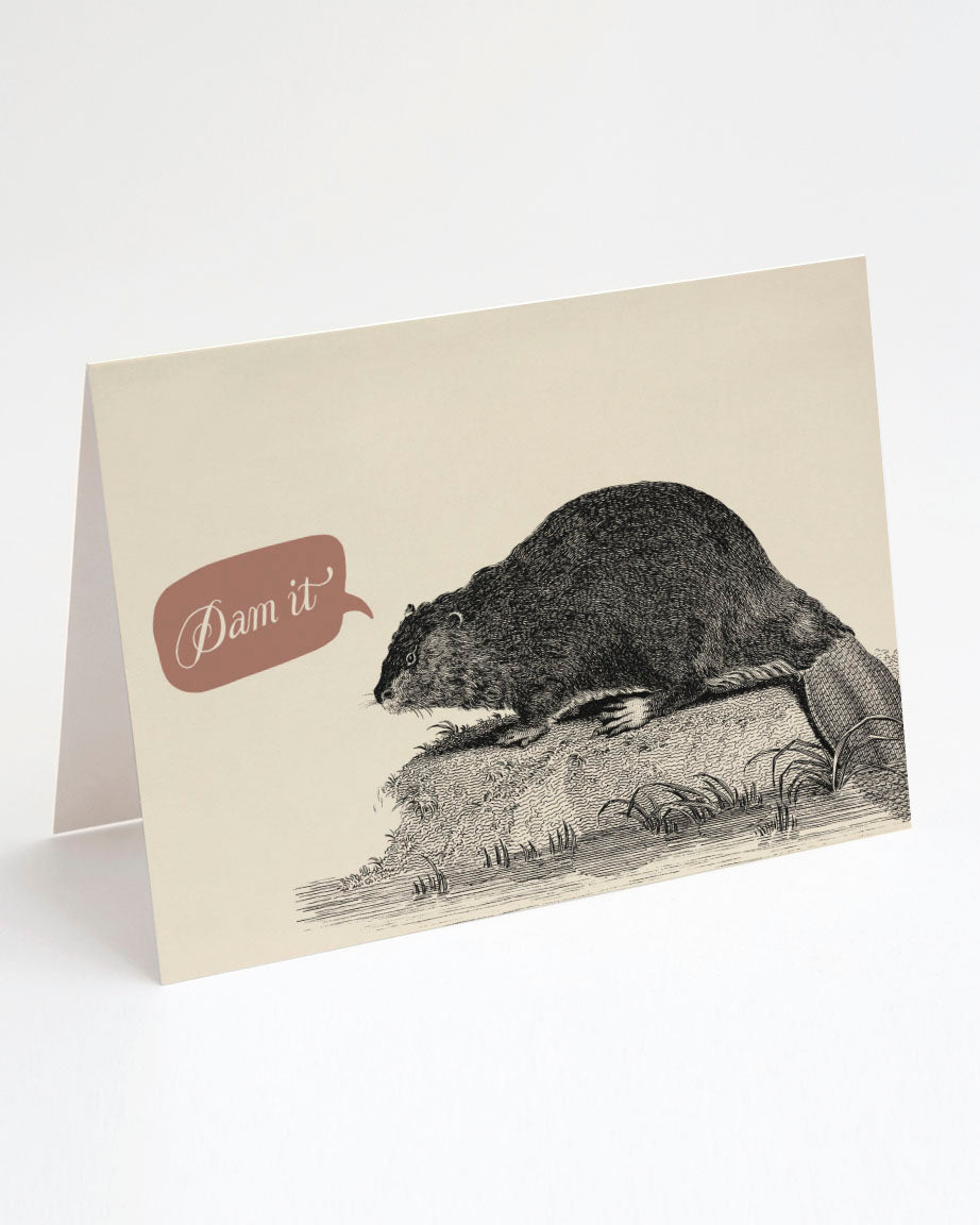 A Cognitive Surplus Beaver Dam Card with an image of a beaver on it.