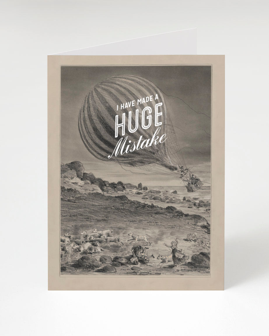 A Cognitive Surplus greeting card with an image of a hot air balloon.