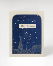 A Happy Holidays - Night Sky Card with a starry sky and the words happy holidays, by Cognitive Surplus.