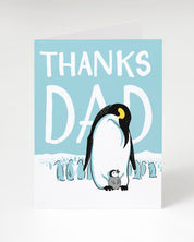 A Thanks Dad! Emperor Penguin Card with penguins, made by Cognitive Surplus.