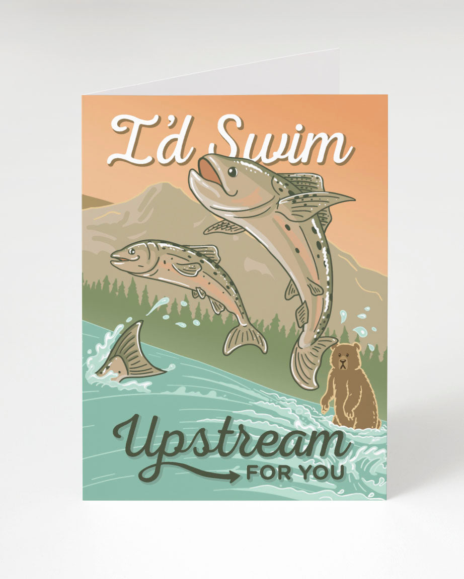 Ld Swim Upstream Card for you greeting card from Cognitive Surplus.