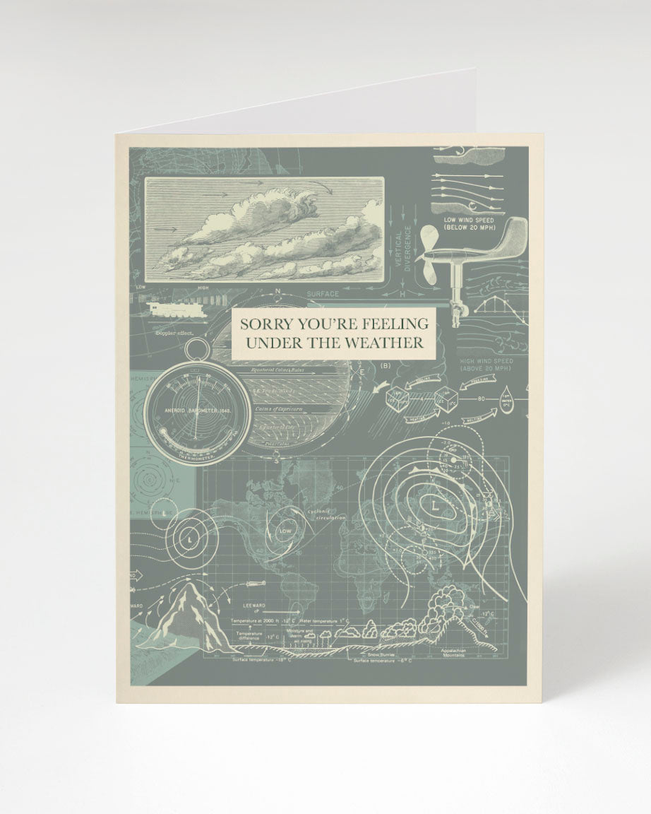 A Cognitive Surplus Under the Weather Card with a map of the world on it.