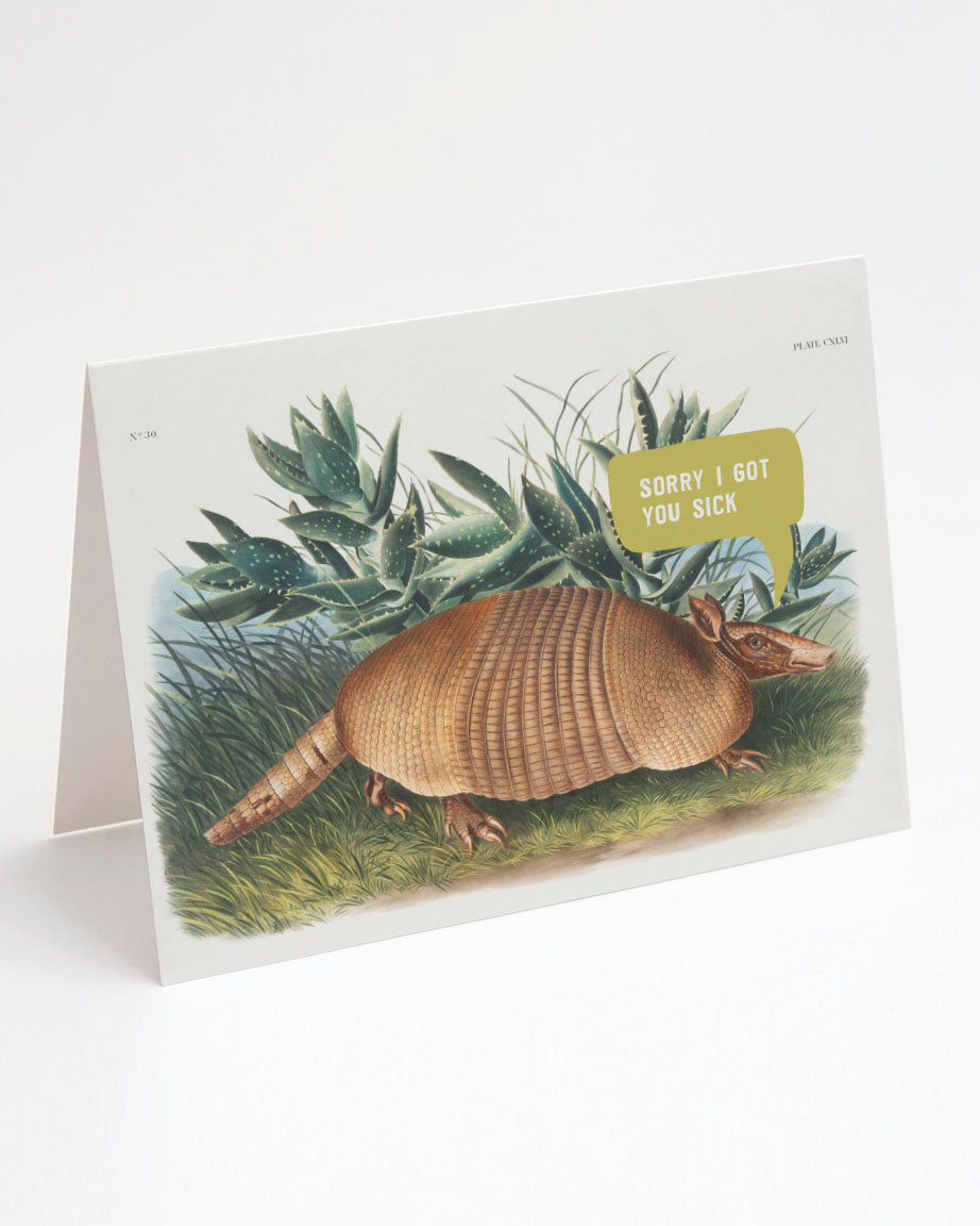 A Sorry Armadillo Card with Cognitive Surplus on it.