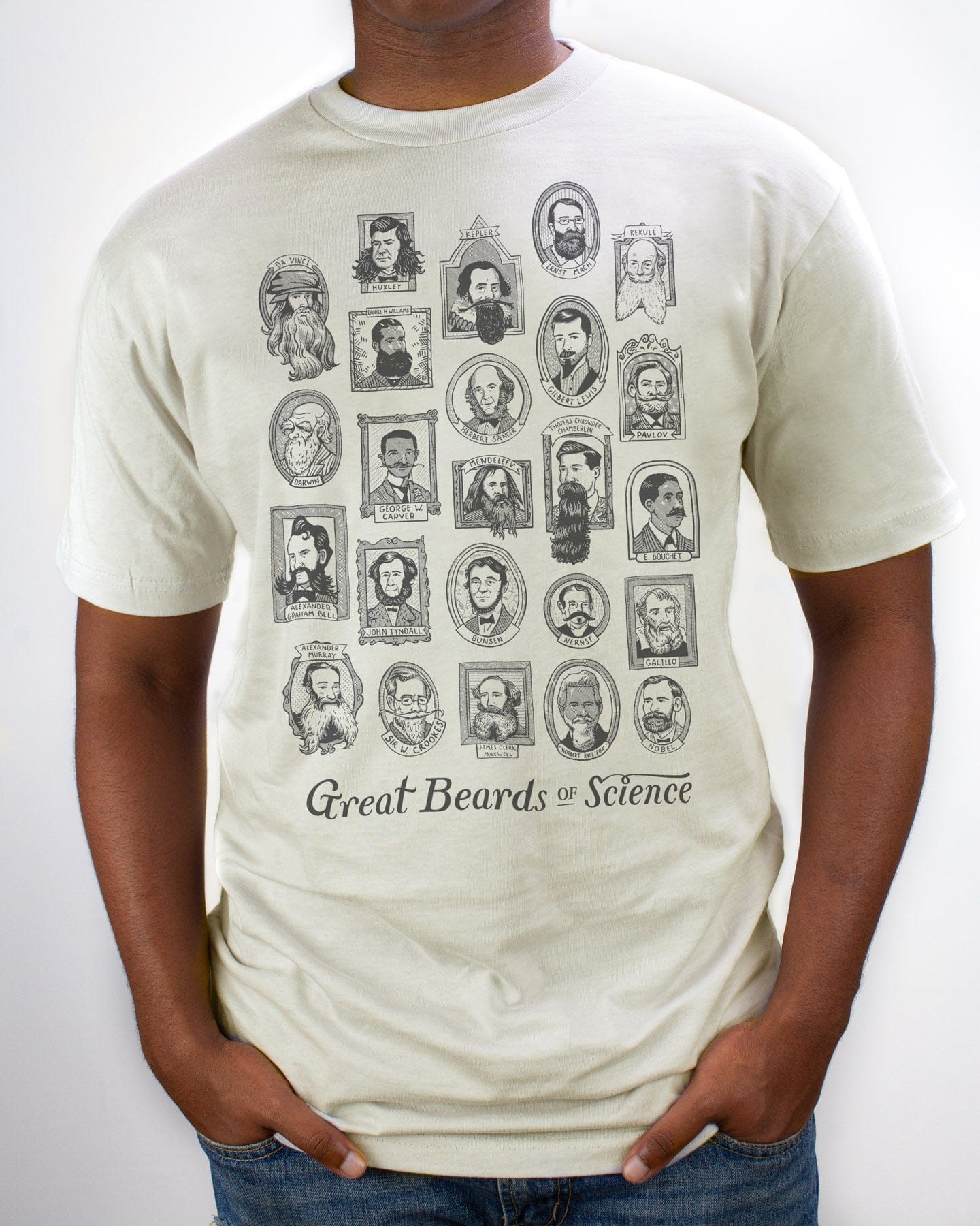 Great Beards of Science Graphic Tee (Oatmeal) Cognitive Surplus