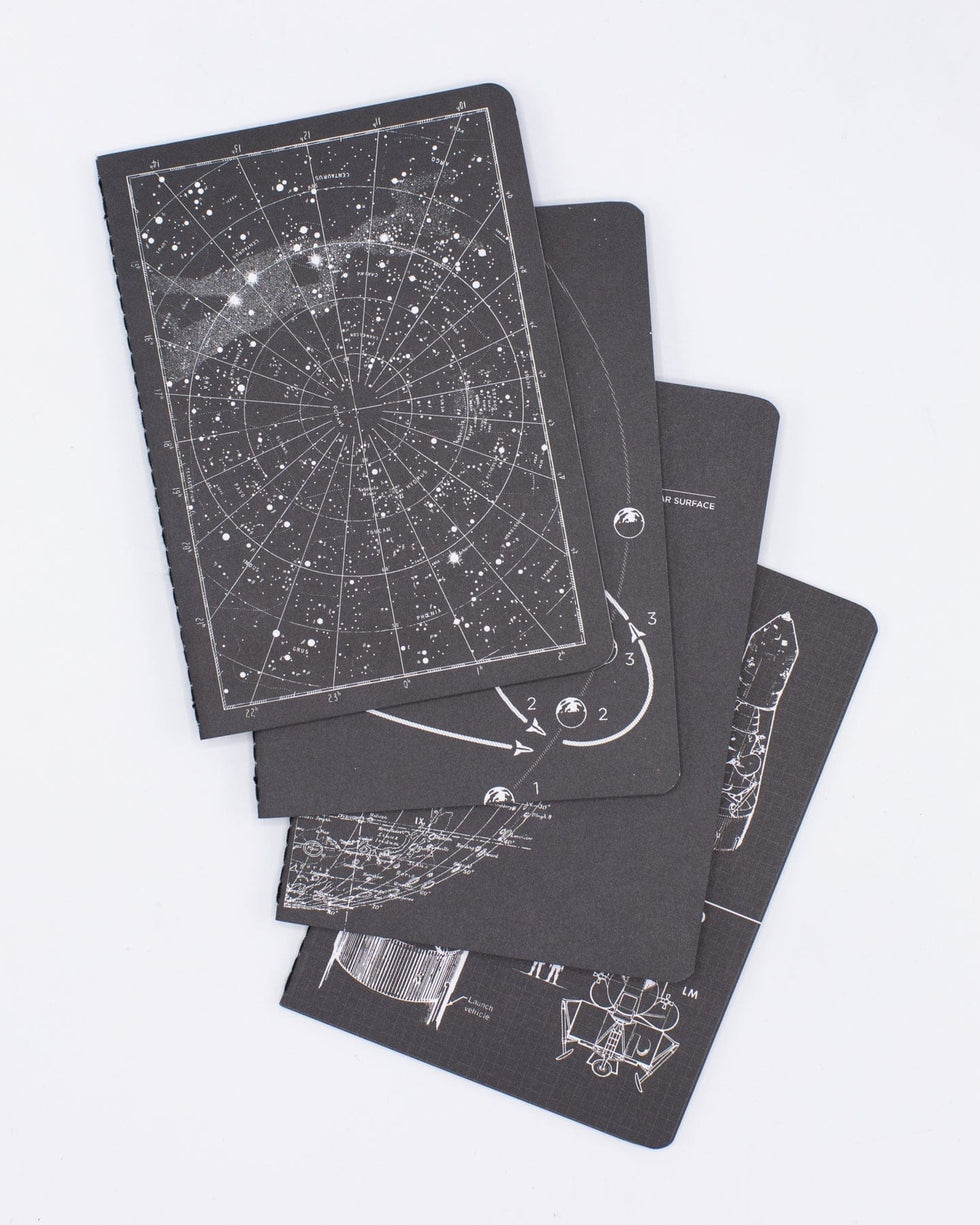 Space Pocket Notebooks Set of 4 | Star Map Print – Cognitive Surplus